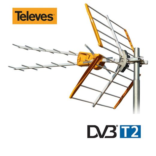 Antena tdt 2 geração v zenit uhf (c21-48) g 13dbi televes