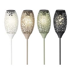 Tocha Solar Micro Led Branco Quente Ø11x94cm 5 Leds