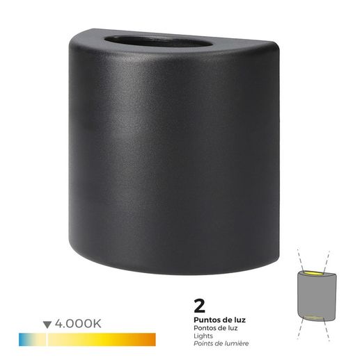Lâmpada de parede conduzida 3w 60lm 4000k luz do dia Ip65 12x12x6cm Oval Edm