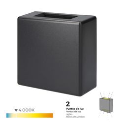 Luz conduzida da parede 3w 85lm 4000k luz do dia Ip65 12x12x5cm quadrado 2 projeções Edm