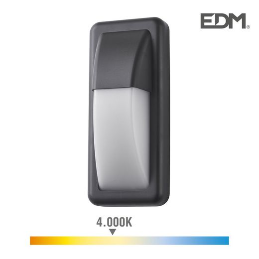Aplicar led 6w 200 lumens 4.000k luz dia ip65 retangular edm vertical