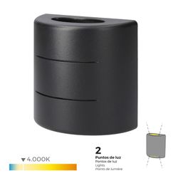 Oval conduzido da luz do dia Ip65 12x12x6cm da lâmpada de parede 6w 60lm 4000k com listras Edm