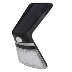 Applique Murale Solaire 3,5w 430lm Rechargeable Capteur de Présence (2-8m) Couleur Noir 10,5x13cm Edm