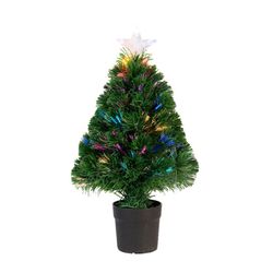 Árvore de fibra óptica 55 ramos 60 cm 16 leds