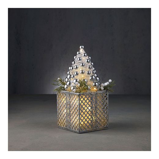 Presente Decorativo para Árvore de Natal 24 Leds Branco Quente