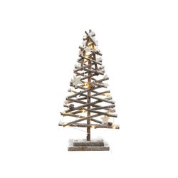 Sapin en rotin micro led effet neige 50cm