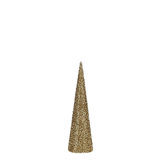 Árvore de Natal Tipo Cone Cor Dourada Ø12x40cm