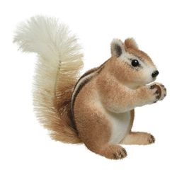Esquilo Poliéster Com Detalhes Naturais 20x10x16cm
