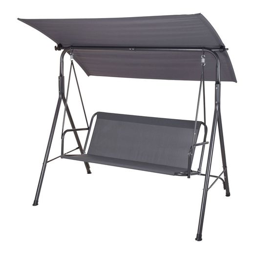 Balançoire de jardin avec auvent 170x120x150cm couleur gris foncé