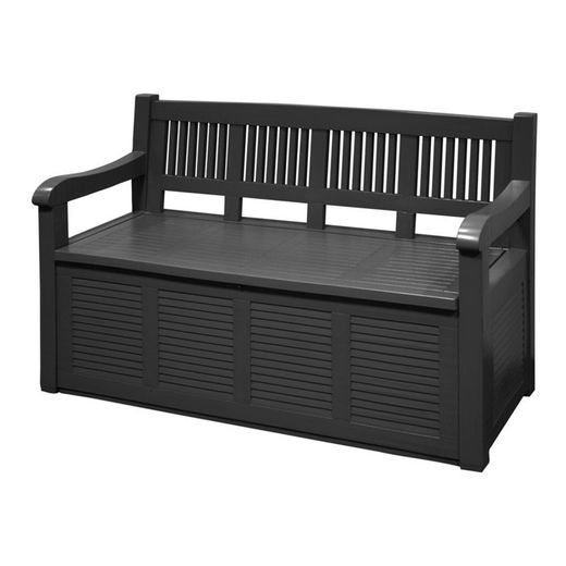 Banco de Jardim Com Gaveta de Arrumação 280l Cor: Cinzento Escuro 130x60x85cm Modelo: Salzburgo