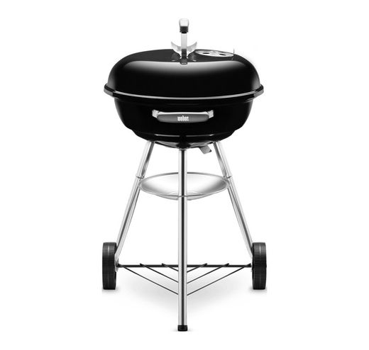 Barbecue à charbon compact avec bouilloire, 47 cm noir