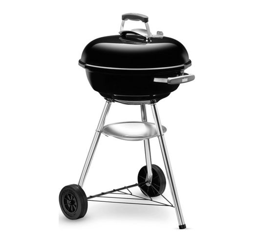 Barbecue à charbon compact avec bouilloire, 47 cm noir