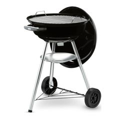 Barbecue à charbon compact avec bouilloire, 47 cm noir