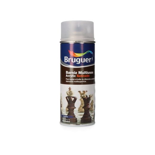 Verniz spray de cetim acrílico transparente polivalente 0,4l bruguer