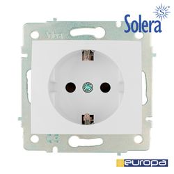 Base bipolar com T/T lateral 16a 250v com obturador S.Europa Solera Erp60