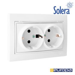 Base Plug Dupla 2p+E Com Obturador 16a 250v Solera Erp60/2u