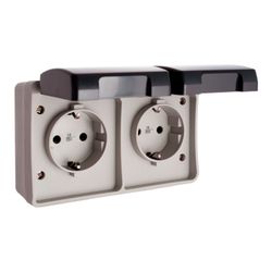 Base Fixa Dupla Impermeável 2p+E 16a 250v Ip44 Solera