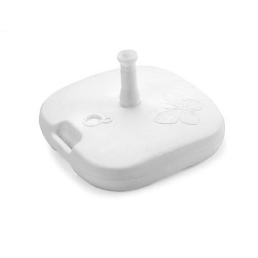 Pied de parasol 16 litres coloris blanc 44x44x12cm (extensible ø de 21 à 32mm) ipae pro garden