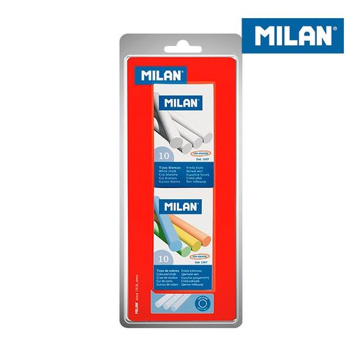 Blister 1 boite 10 craies blanches + 1 boite 10 craies milan