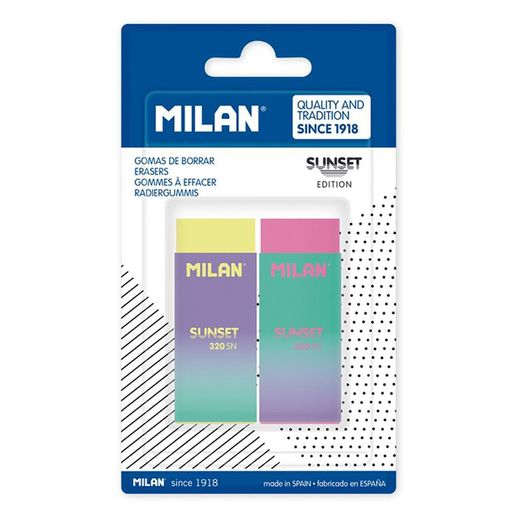 Blister de 2 borrachas Nata® 320 Sunset Milan Edition