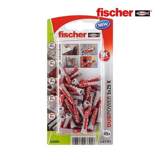 Blister 45 taquets duopower 5x25 fischer
