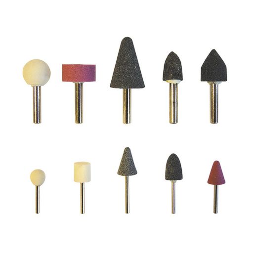 Blister avec 10 pierres montées tige 1/4"-1/8"