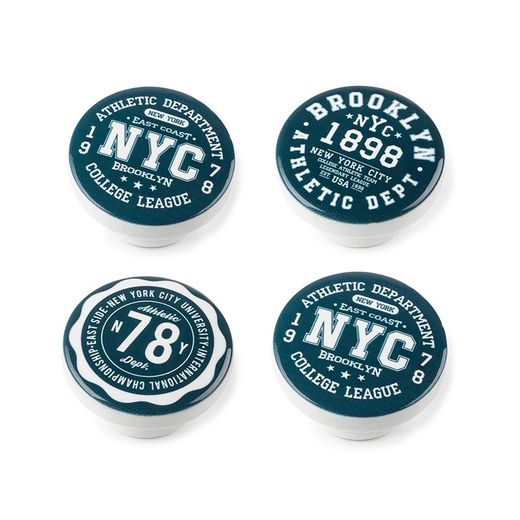 Blister avec 4 boutons de meubles ronds en bois finition décorative Mod.M12 Ø38mm Rei