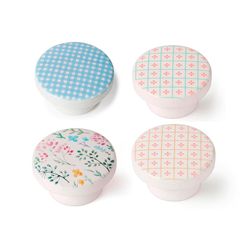 Blister com 4 puxadores redondos para móveis em madeira com acabamento decorativo Mod.M3 Ø38mm Rei