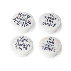 Blister Com 4 Puxadores Redondos em Madeira Acabamento Decorativo Mod.M7 Ø38mm Rei