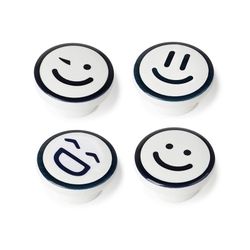 Blister com 4 puxadores redondos para móveis em madeira com acabamento decorativo Mod.M9 Ø38mm Rei