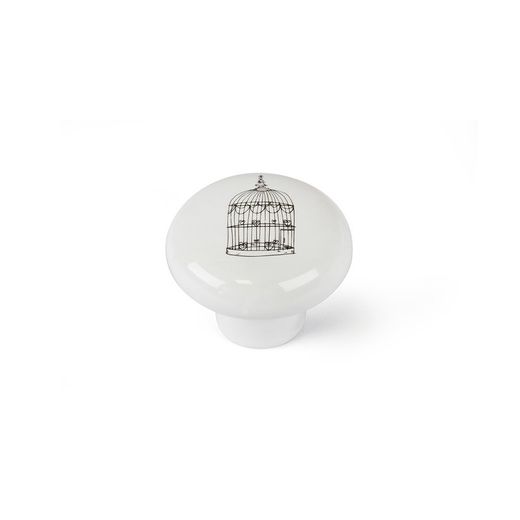 Pacote Blister Com 4 Puxadores Redondos Para Móveis Em Porcelana Acabamento Ilustrado Mod.E815 Ø40mm Rei