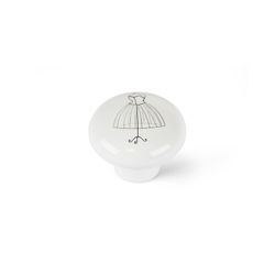 Pacote Blister Com 4 Puxadores Redondos Para Móveis Em Porcelana Acabamento Ilustrado Mod.E817 Ø40mm Rei