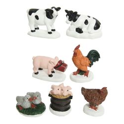 Blister de 7 figurines d'animaux de la ferme en polyrésine