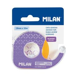 Dévidoir de Ruban Adhésif Transparent Blister 19mm x 33m Milan