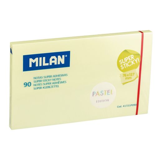 Bloco 90 Notas Super Adesivas Amarelo Pastel 76x127mm Milão