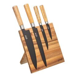 Bloco de acácia magnetizado com 4 facas 5five