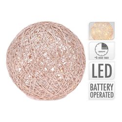 Bola com 15 leds 15cm ouro branco quente