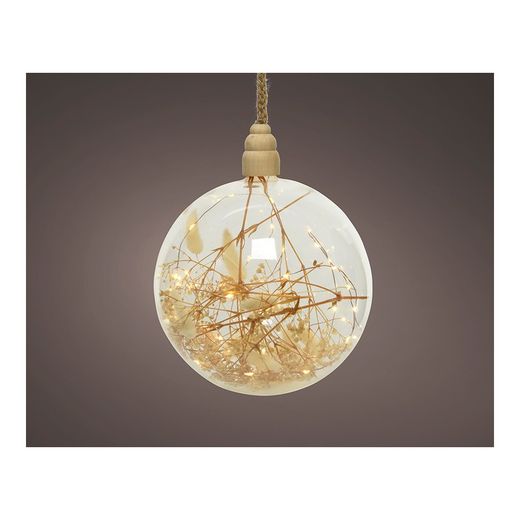 Bola Microled Decorativa Con Cuerda Fina Ø14x80cm 30 Leds