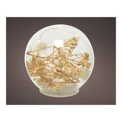 Bola Microled Decorativa Com Elementos Naturais Ø12cm 8 Leds Luz Quente