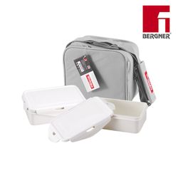 Modelo de sacola de compras de comida cinza quadrada caminhando 23x22x13,5 bergner