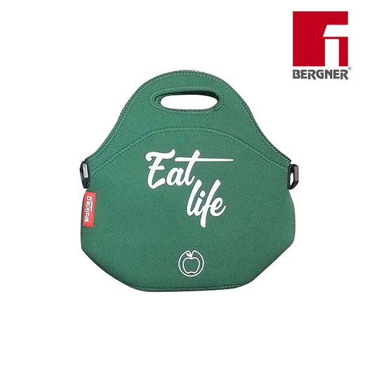 Saco de transporte de alimentos em poliéster verde, modelo bergner 30x30x17cm
