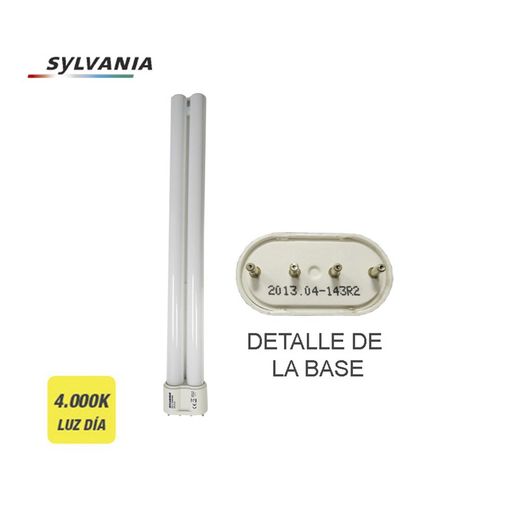 Lâmpada de baixo consumo lynx-l 24w 840k soquete de luz do dia 2g11 4 pinos "sylvania"