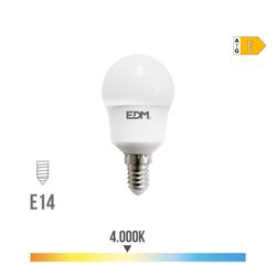 Lâmpada Esférica Led E14 8,5w 940lm 4000k Luz Diurna Ø4,5x8,7cm Edm