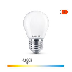 Lâmpada Led Esférica E27 4,3w 470lm 4000k Luz Natural Ø4,5x7,8cm Philips