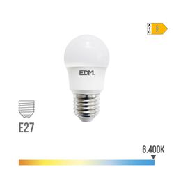 Lâmpada Esférica Led E27 8.5w 1000lm 6400k Luz Fria Ø4.5x8.6cm Edm