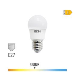 Lâmpada Esférica Led E27 8,5w 940lm 4000k Luz Diurna Ø4,5x8,6cm Edm