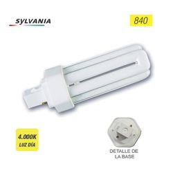 Ampoule Lynx-t g24-d2 18w 840k 2 broches "sylvania" (équivalence philips : pl-t 2p)