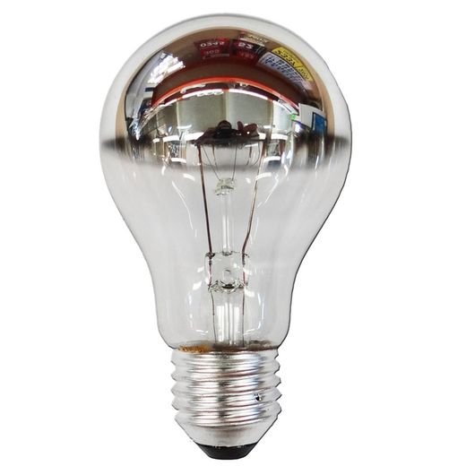 Cúpula prateada com lâmpada padrão e27 60w 220 / 240v