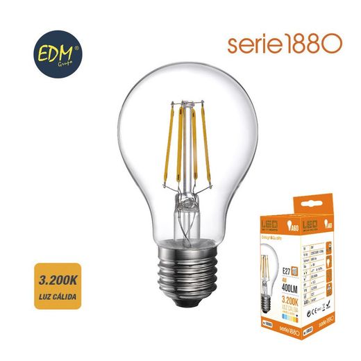 Ampoule led à filament standard e27 4w 400 lm 3200k lumière chaude edm
