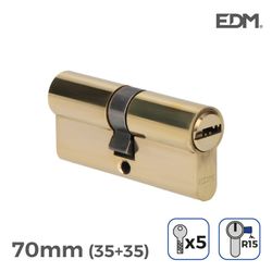 Bombin laton 70mm (35+35mm) leva larga r15 con 5 llaves de seguridad incluidas edm